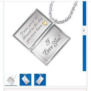 Letter-design locket pendant necklace